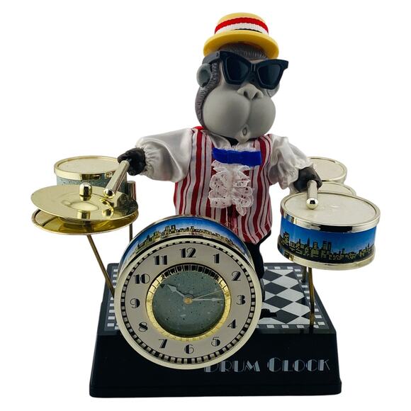 Musical Gorilla Rarity Master Anchor Drum Alarm Clock Early 1980s Helicon w/Box - Picture 9 of 10